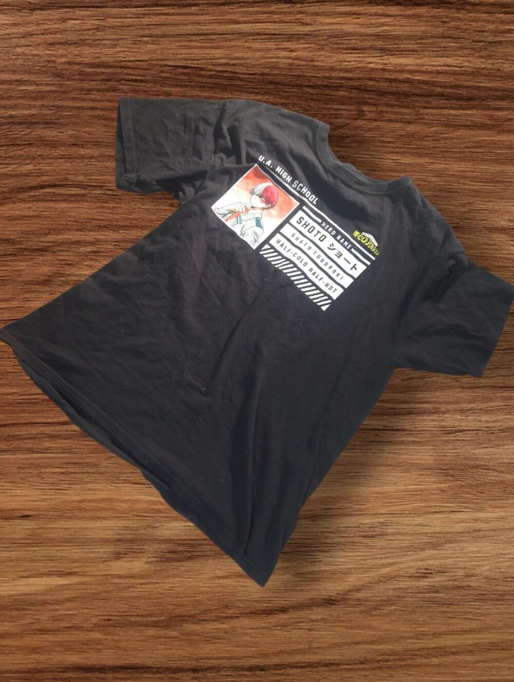Funmation My Hero Academia Shoto Todoroki ID Black Graphic Tee